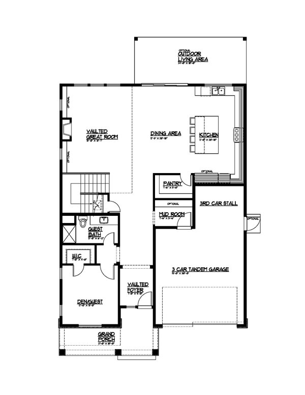 Dream House Plan - Farmhouse Floor Plan - Main Floor Plan #569-56