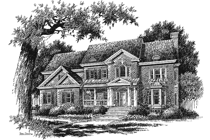 Architectural House Design - Exterior - Front Elevation 3 for Classical House Plan #429-206 - 3 bed, 3 bath