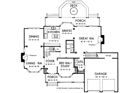 Floor Plan - Main Floor for Country House Plan #929-134 - 4 bed, 3 bath