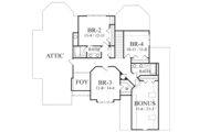 European Style House Plan - 4 Beds 3.5 Baths 2918 Sq/Ft Plan #71-135 