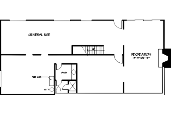 Floor Plan - Lower Floor for Bungalow House Plan #320-294 - 3 bed, 3 bath