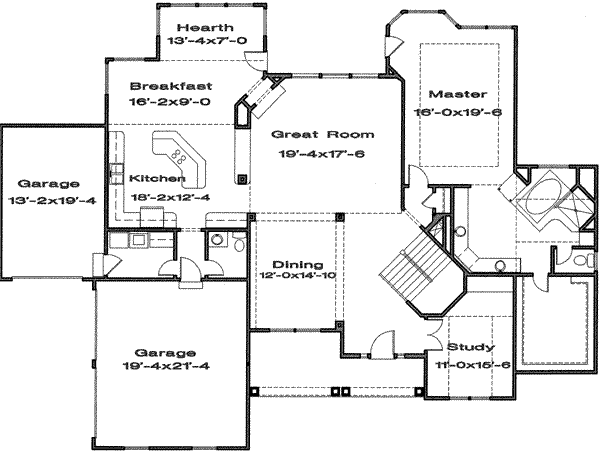 Traditional Floor Plan - Main Floor Plan #6-188