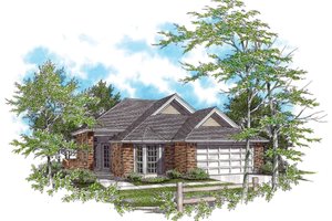 Ranch Exterior - Front Elevation Plan #48-583