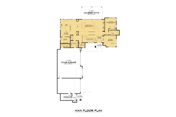 Floor Plan - Main Floor for Contemporary House Plan #1066-163 - 7 bed, 5.5 bath