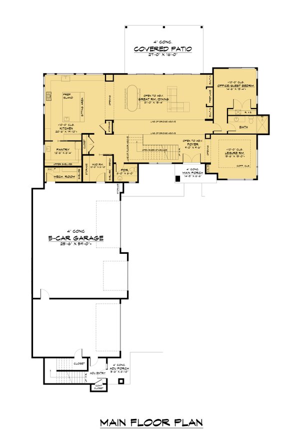 Contemporary Floor Plan - Main Floor Plan #1066-163