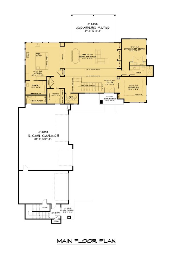 House Blueprint - Contemporary Floor Plan - Main Floor Plan #1066-163
