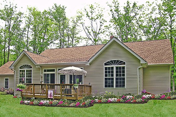 Exterior - Rear Elevation for Country House Plan #456-7 - 3 bed, 2 bath