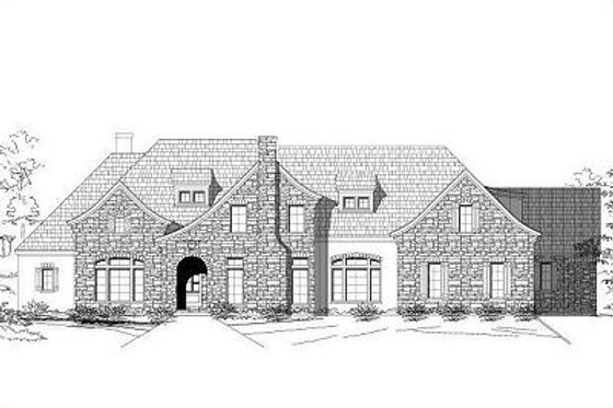 Exterior - Front Elevation for European House Plan #411-494 - 5 bed, 4.5 bath