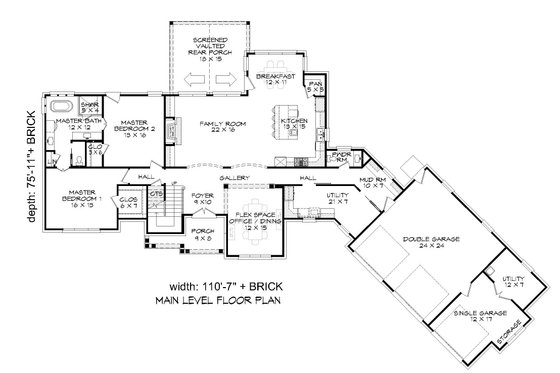 Floor Plan - Main Floor for Traditional House Plan #932-341 - 3 bed, 2.5 bath