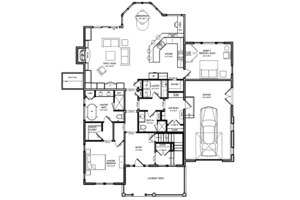 Floor Plan - Main Floor for Craftsman House Plan #440-5 - 4 bed, 3.5 bath