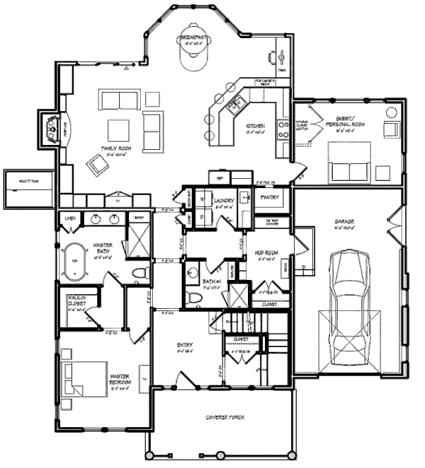Craftsman Floor Plan - Main Floor Plan #440-5