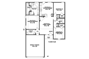 Floor Plan - Main Floor for Ranch House Plan #81-13874 - 3 bed, 2 bath