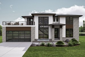 Contemporary Exterior - Front Elevation Plan #455-255