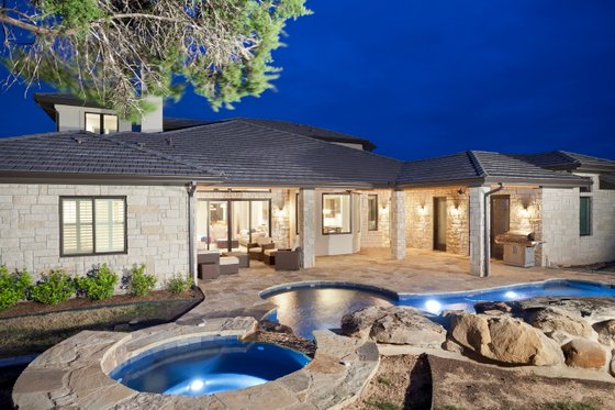 Exterior - Rear Elevation for Contemporary House Plan #935-24 - 5 bed, 5 bath