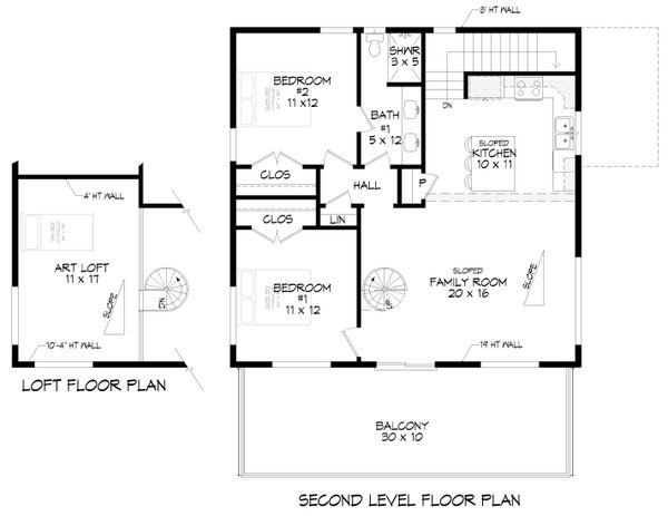 House Design - Beach Floor Plan - Upper Floor Plan #932-976