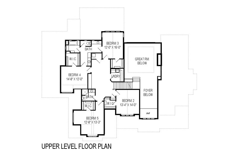 Home Plan - Floor Plan - Upper Floor for Craftsman House Plan #920-1 - 5 bed, 3.5 bath