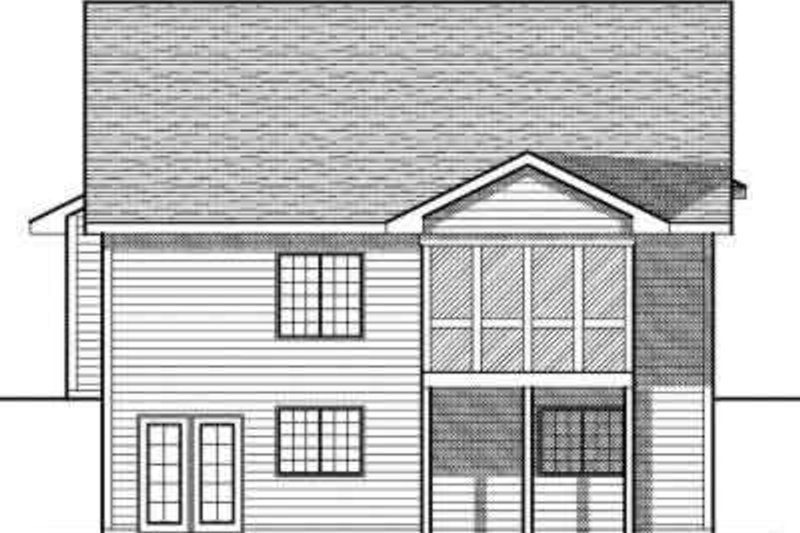 Home Plan - Exterior - Rear Elevation for Traditional House Plan #70-682 - 3 bed, 2.5 bath
