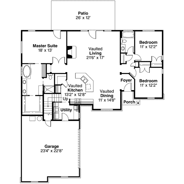 Home Plan - Traditional Floor Plan - Main Floor Plan #124-378