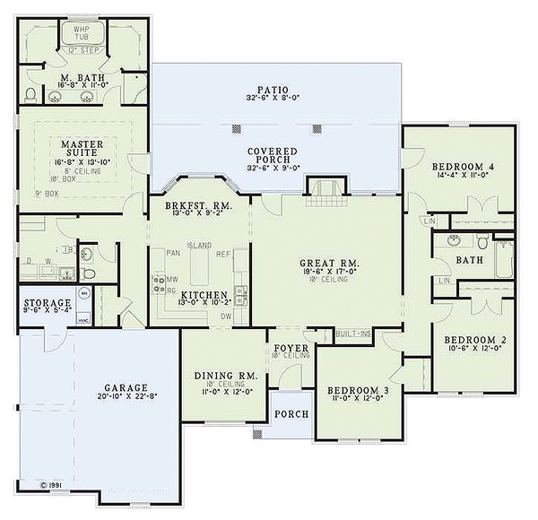Dream House Plan - European style house plan, main level floor plan