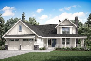 Dream House Plan - Exterior - Front Elevation for Farmhouse House Plan #124-1337 - 3 bed, 2.5 bath