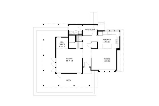 Floor Plan - Main Floor for Bungalow House Plan #925-2 - 3 bed, 3.5 bath