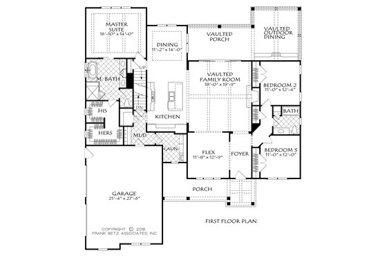 Floor Plan - Main Floor for Farmhouse House Plan #927-989 - 3 bed, 2 bath