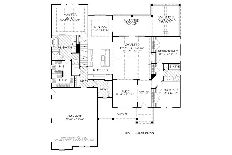 Architectural House Design - Floor Plan - Main Floor for Farmhouse House Plan #927-989 - 3 bed, 2 bath