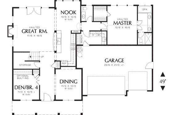 Floor Plan - Main Floor for Traditional House Plan #48-393 - 3 bed, 2.5 bath