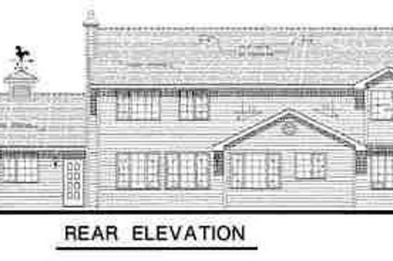 Exterior - Rear Elevation for Country House Plan #18-234 - 4 bed, 2.5 bath