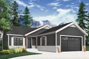 Exterior - Front Elevation 5 for Country House Plan #23-2697 - 2 bed, 2 bath