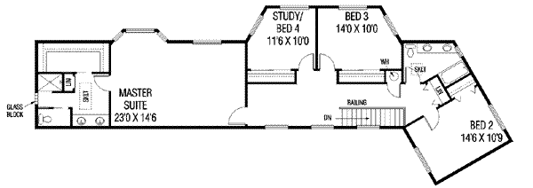 Home Plan - Mediterranean Floor Plan - Upper Floor Plan #60-529