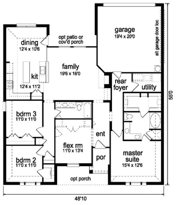 Architectural House Design - Traditional Floor Plan - Main Floor Plan #84-351