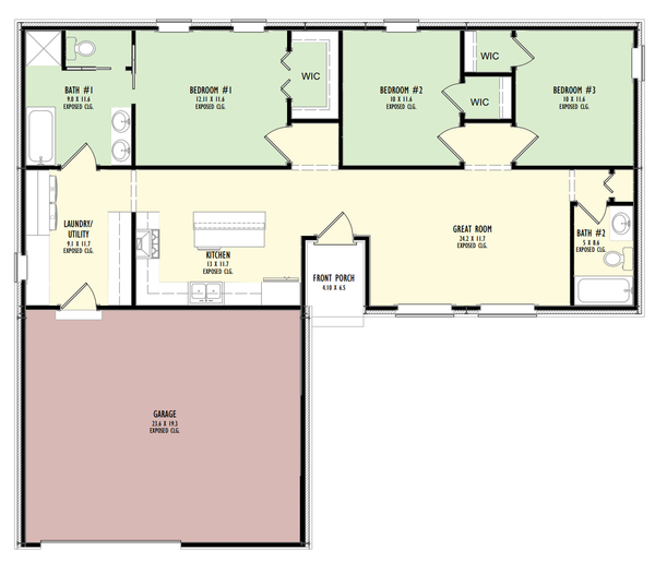Contemporary Floor Plan - Main Floor Plan #1092-9