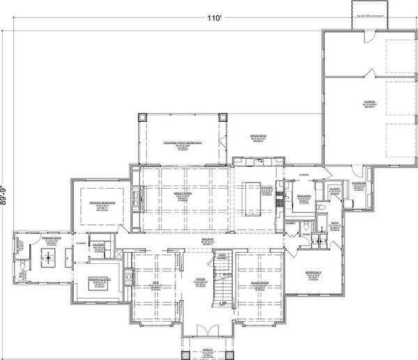 House Blueprint - Floor Plan - Main Floor for Colonial House Plan #1116-40 - 4 bed, 4.5 bath