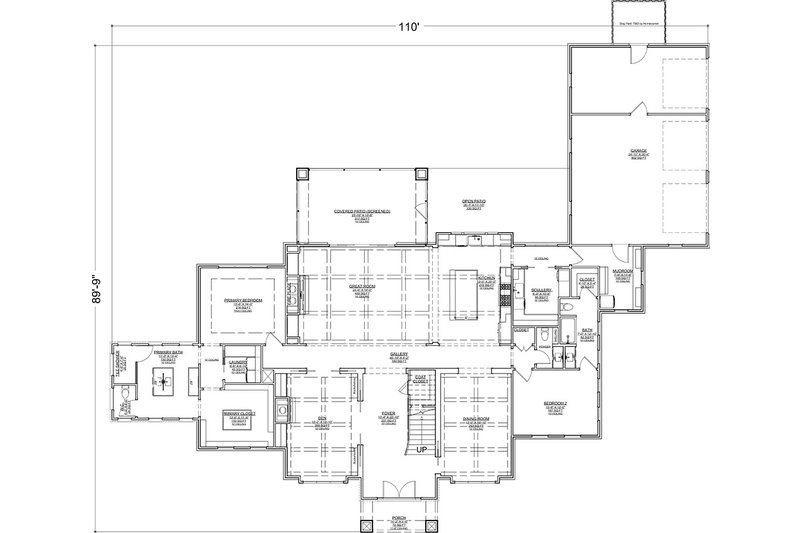 House Blueprint - Floor Plan - Main Floor for Colonial House Plan #1116-40 - 4 bed, 4.5 bath