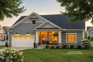 Architectural House Design - Exterior - Front Elevation for Craftsman House Plan #51-1559 - 2 bed, 2 bath