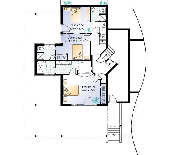 Architectural House Design - Beach Floor Plan - Lower Floor Plan #23-206