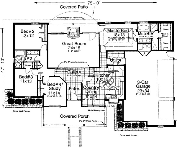 House Plan Design - Farmhouse Floor Plan - Main Floor Plan #310-193