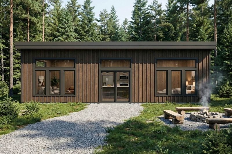 House Design - Exterior - Front Elevation 2 for Cabin House Plan #20-2643 - 2 bed, 1 bath