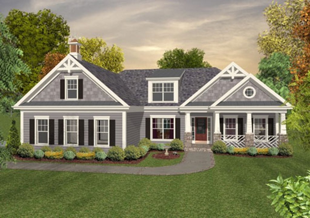 Colonial Style House Plan - 3 Beds 2.5 Baths 1800 Sq/Ft Plan #56-590