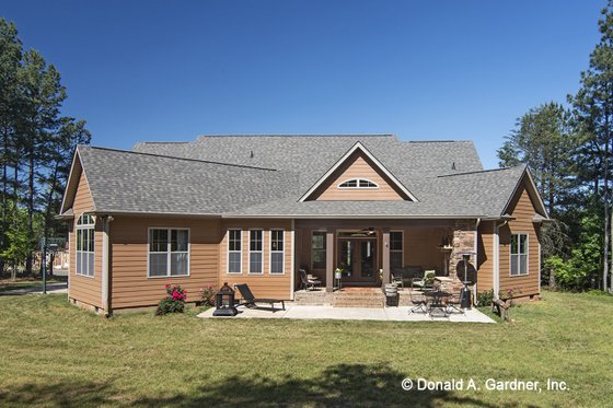 Exterior - Rear Elevation for Traditional House Plan #929-911 - 3 bed, 2 bath