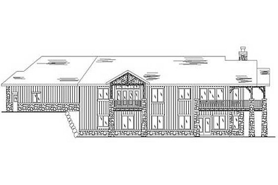 Exterior - Rear Elevation for Ranch House Plan #5-282 - 5 bed, 4.5 bath