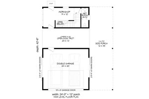 Floor Plan - Main Floor for Country House Plan #932-355, 1 bath