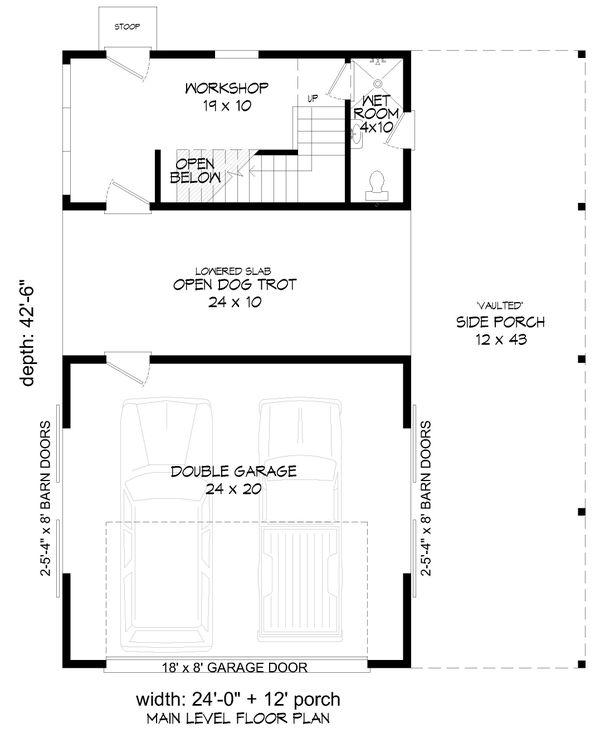 House Blueprint - Country Floor Plan - Main Floor Plan #932-355