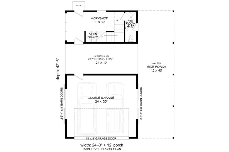 Dream House Plan - Floor Plan - Main Floor for Country House Plan #932-355, 1 bath