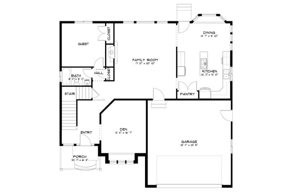 House Design - Traditional Floor Plan - Main Floor Plan #1060-139