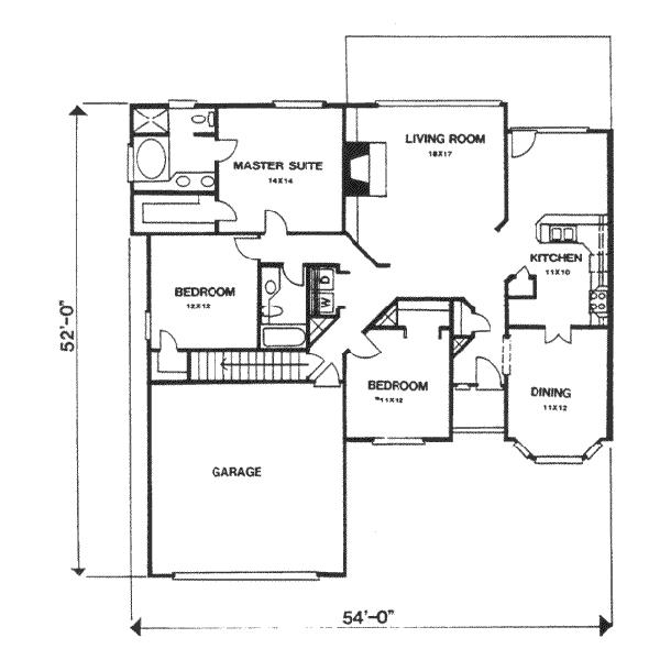 Traditional Floor Plan - Main Floor Plan #30-154