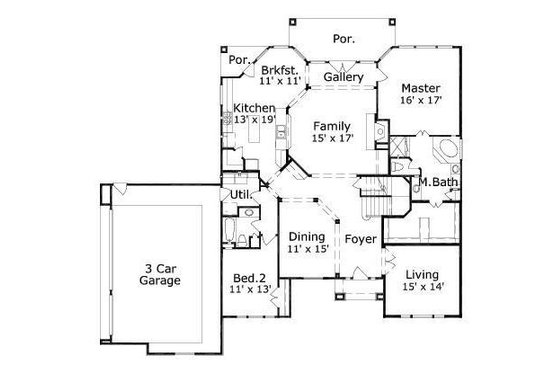 Floor Plan - Main Floor for European House Plan #411-588 - 5 bed, 3.5 bath