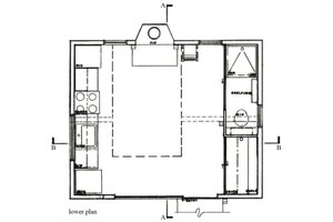 Floor Plan - Main Floor for Cottage House Plan #511-1 - 1 bed, 1 bath