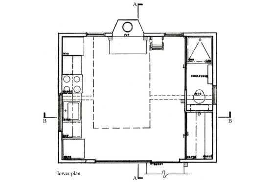 Floor Plan - Main Floor for Cottage House Plan #511-1 - 1 bed, 1 bath